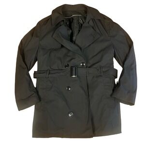 Defense Logistics Agency Garrison Collection Black Trench Coat Belted 44S Mens